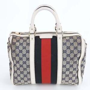 Gucci GG Canvas Sherry Line 247203 Leather Handbag Tote Bag - Brand Women's